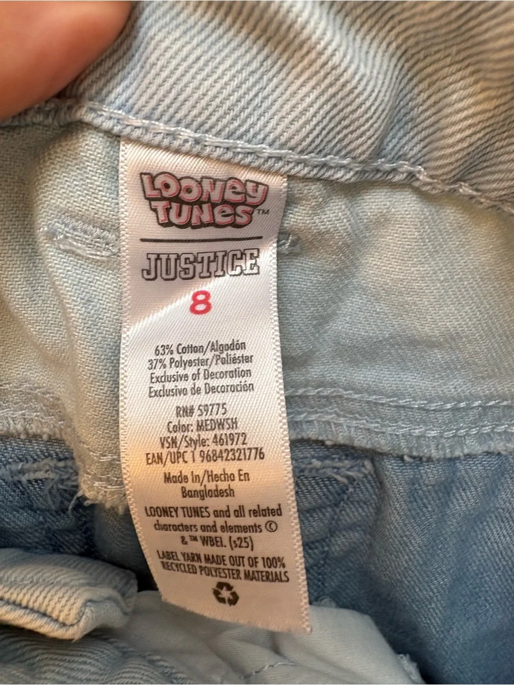 Justice Light Blue Cargo Jeans with Character Graphics - wide leg - cute!!